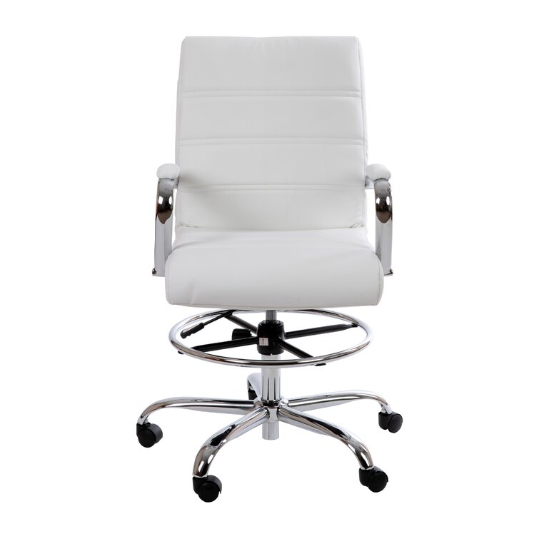 Wade Logan® Adjuto Mid-Back LeatherSoft Drafting Chair with